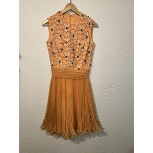 Jack‎ Bryan Vintage 1960 Beaded Peach Toned Dress Woman's